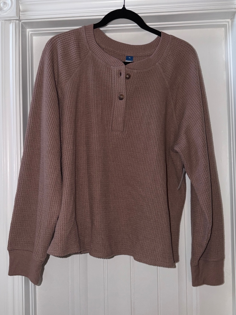 Old Navy Women's Waffle Crewneck Sweater - Mauve Brown